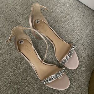 Badgley Mischka Dash Kitten Champagne Jewel Heels